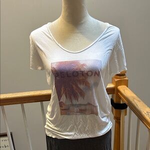 Peloton White Graphic Short Sleeve Tee